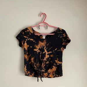 Tie-dyed T-Shirt - Black & Orange